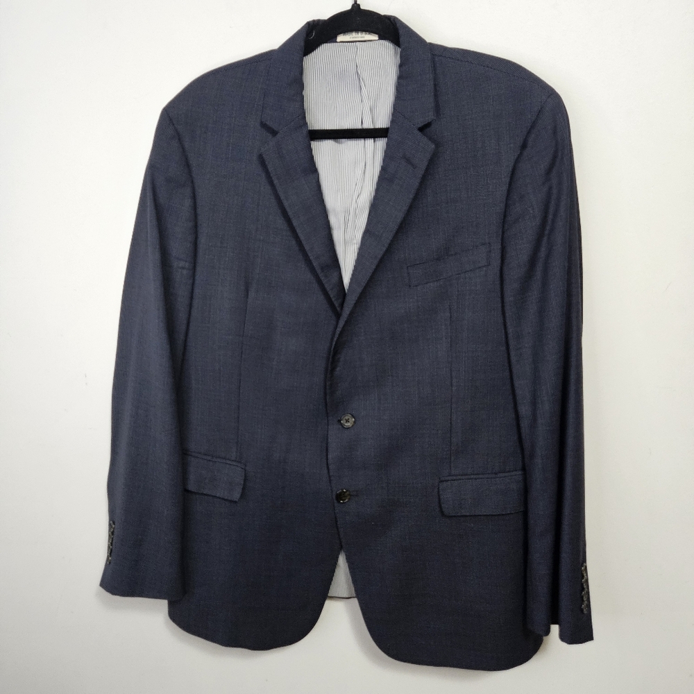 Todd Snyder Mayfair Fit Single Breast Blazer Men's Sz 44R Micro Plaid Navy Blue